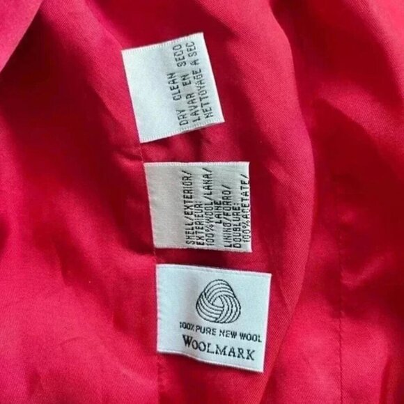 Rena Rowan Red Wool Blazer Size 10 Vintage Woolmark Tailored Suit Jacket - Picture 3 of 8